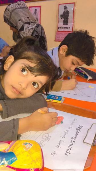 In the classroom at A.H.P School & College